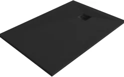 GoodHome Receveur de douche 90 x 140 cm, résine, noir, Douro
