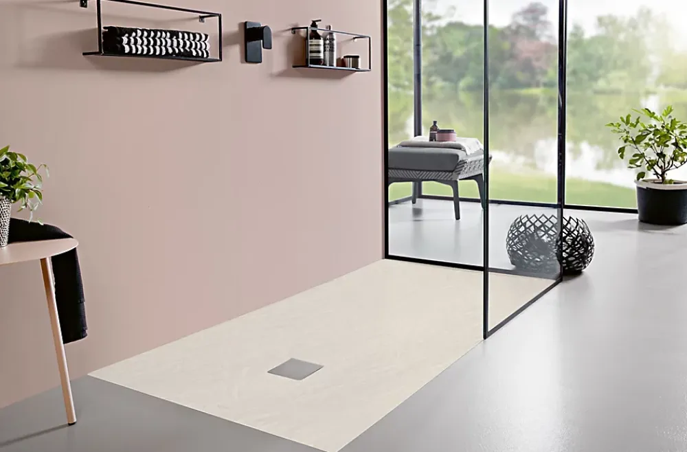 Villeroy & Boch Receveur de douche 80 x 160 cm en acrylique, crème texturé, Exklusive
