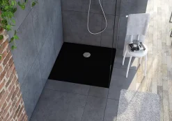 Receveur De Douche|Allibert Receveur de douche 90 x 90 cm, noir, Karbon