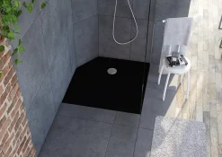 Receveur De Douche|Allibert Receveur de douche 90 x 90 cm, noir, Karbon