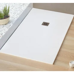 Sanycces Receveur de douche 80 x 110 cm extra plat LOGIC surface ardoisee rectangulaire blanc