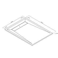 Receveur De Douche|GoodHome Receveur de douche 90 x 120 cm, résine, blanc, Luiro