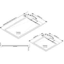 Schulte Receveur de douche 90 x 140 cm, effet pierre blanche,