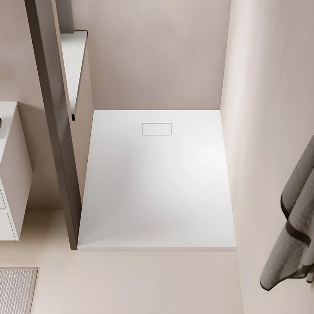 Stano Receveur de douche 70 x 120 cm extra plat blanc PIATTO en SoliCast surface ardoisee