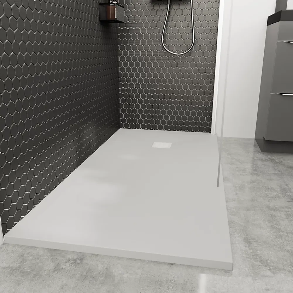 GoodHome Receveur de douche 80 x 140 cm, résine, blanc, Douro