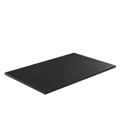 Receveur De Douche|Stano Receveur de douche 80 x 120 cm extra plat noir PIATTO en SoliCast surface ardoisee