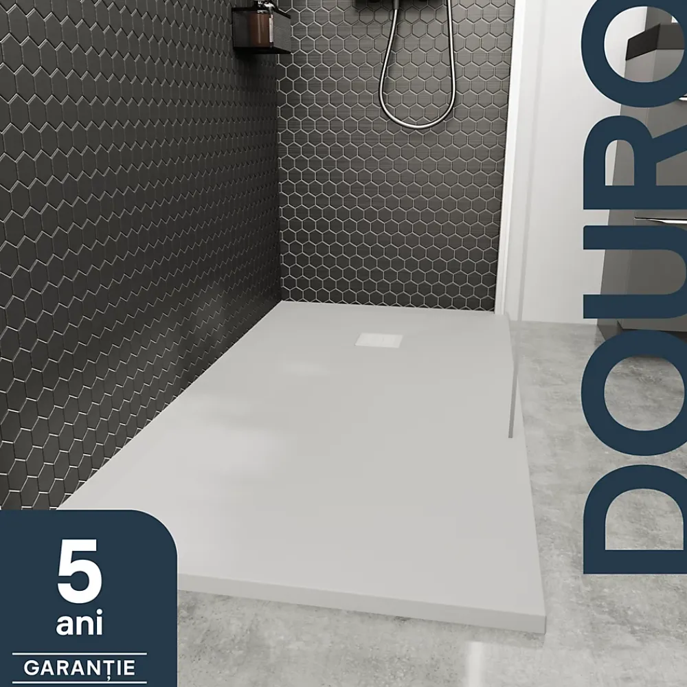 Receveur De Douche|GoodHome Receveur de douche 80 x 160 cm, résine, blanc, Douro