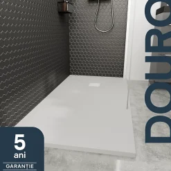 Receveur De Douche|GoodHome Receveur de douche 90 x 120 cm, résine, blanc, Douro