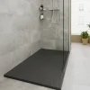 Receveur De Douche|GoodHome Receveur de douche 80 x 140 cm, résine, noir, Luiro