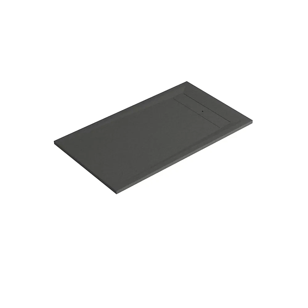 Receveur De Douche|GoodHome Receveur de douche 80 x 140 cm, résine, noir, Luiro
