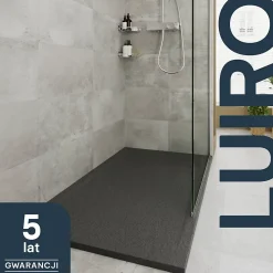 Receveur De Douche|GoodHome Receveur de douche 80 x 140 cm, résine, noir, Luiro