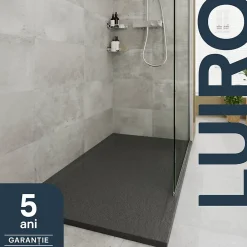 Receveur De Douche|GoodHome Receveur de douche 80 x 140 cm, résine, noir, Luiro