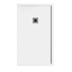 Receveur De Douche|Stano Receveur de douche 70 x 120 cm extra plat blanc en resine minerale SARIN Acier inoxydable