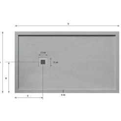 Receveur De Douche|Stano Receveur de douche 70 x 120 cm extra plat blanc en resine minerale SARIN Acier inoxydable