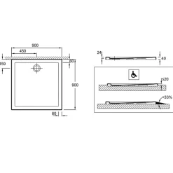 Receveur De Douche|Jacob Delafon Receveur de douche 90 x 90 Kyreo ceramique carré blanc