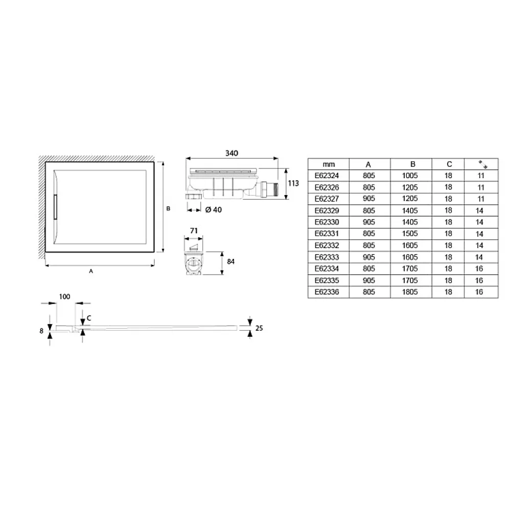 Receveur De Douche|Jacob Delafon Receveur de douche 150 x 80 Flight Pure rectangle blanc