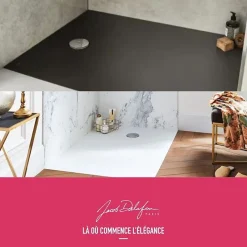 Jacob Delafon Receveur de douche 120 x 90 Ipso rectangle gris anthracite
