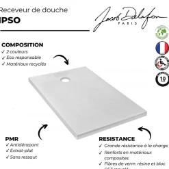 Jacob Delafon Receveur de douche 120 x 90 Ipso rectangle gris anthracite