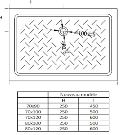 Receveur De Douche|Ondee Receveur de douche 80 x 100 x 10 cm, blanc brillant, Cera Ondée