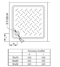 Receveur De Douche|Ondee Receveur de douche 70 x 70 x 10 cm, blanc brillant, Ondée Cera
