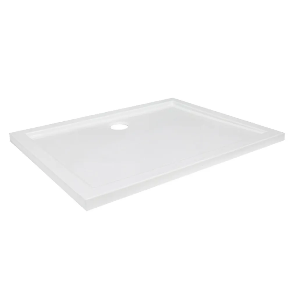 GoodHome Receveur de douche acrylique 80 x 100 cm, blanc, Vorma