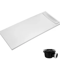 Receveur De Douche|Jacob Delafon Receveur de douche antidérapant 160 x 90 Flight Neus acrylique rectangle blanc + bonde + capot