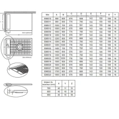 Jacob Delafon Receveur de douche antidérapant 170 x 80 Flight Neus rectangle blanc