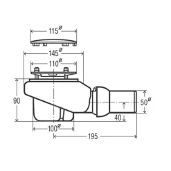 Villeroy & Boch Receveur de douche antidérapant 120 x 90 VILLEROY ET BOCH Lifetime Plus céramique blanc + Bonde chromé