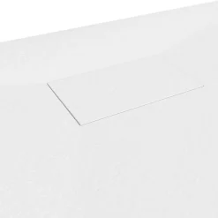 Saniverre Receveur de douche BAYA extra-plat aspect pierre blanc 80 x 160 cm + bonde