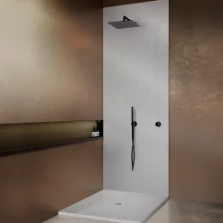 Receveur De Douche|U-tile Receveur de douche blanc 90 x 90 cm haute densité aspect ardoise - grille carrée centrée