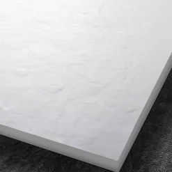 U-tile Receveur de douche blanc 160 x 90 cm haute densité aspect ardoise - grille carrée excentrée
