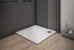 AICA Sanitaire Receveur de douche blanc - 90x90x3cm - carré - Bac à douche extra plat - Antidérapant