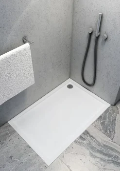 Receveur De Douche|Otitec Receveur de douche en acrylique blanc - rectangulaire - ZAHER - 100 x 90