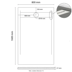 Receveur De Douche|Cosyneo Receveur de douche en résine extra plat à poser 80x160cm - blanc - Arhus