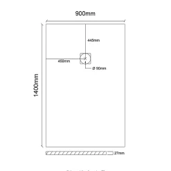 Cosyneo Receveur de douche en résine extra plat à poser 90x140cm - blanc - RIO