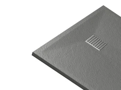 Receveur De Douche|Vente-unique Receveur de douche extra plat à poser ou à encastrer recoupable en résine SMC - Gris - 140 x 90 cm - MIRNOSA