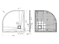 Vente-unique Receveur de douche extra plat à poser ou à encastrer recoupable en résine SMC en quart de cercle avec siphon - Blanc - 90 x 90 cm
