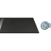 Vente-unique Receveur de douche extra plat à poser ou à encastrer recoupable en résine SMC avec siphon - Noir - 160 x 90 cm - LYROSA