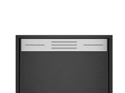 Vente-unique Receveur de douche extra plat à poser ou à encastrer recoupable en résine SMC avec siphon - Noir - 160 x 90 cm - LYROSA
