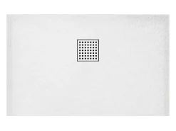 Receveur De Douche|Vente-unique Receveur de douche extra plat à poser ou à encastrer recoupable en résine SMC avec siphon - Blanc - 120 x 90 cm - MIRNOSA