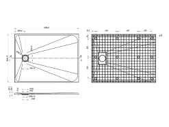Receveur De Douche|Vente-unique Receveur de douche extra plat à poser ou à encastrer recoupable en résine SMC avec siphon - Blanc - 120 x 90 cm - MIRNOSA