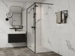 Receveur De Douche|Vente-unique Receveur de douche extra plat à poser ou à encastrer recoupable en résine SMC - Blanc - 140 x 80 cm - MIRNOSA