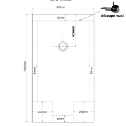 Planète Bain Receveur de douche extra plat à poser 80x140 couleur argile