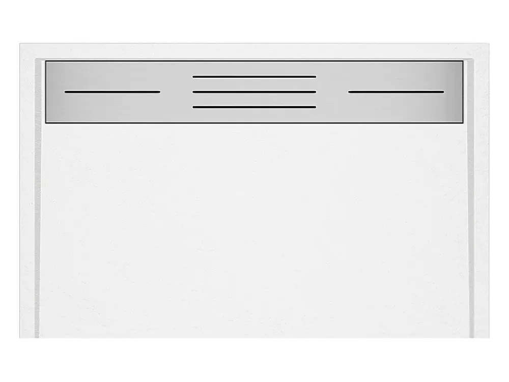 Receveur De Douche|Vente-unique Receveur de douche extra plat à poser ou à encastrer recoupable en résine SMC avec siphon - Blanc - 160 x 90 cm - LYROSA