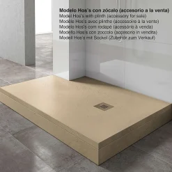 Poalgi Receveur de douche extraplat beige 80x170 cm Hos's -
