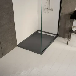 Receveur De Douche|Galedo Receveur de douche extra-plat 80 x 120 cm, acrylique, gris, Pedra