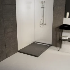 Receveur De Douche|Galedo Receveur de douche extra-plat 80 x 120 cm, acrylique, gris, Pedra