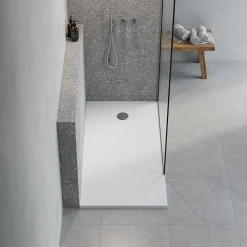 GoodHome Receveur de douche extra-plat l.80 x L.160 cm blanc anti dérapant, Leira