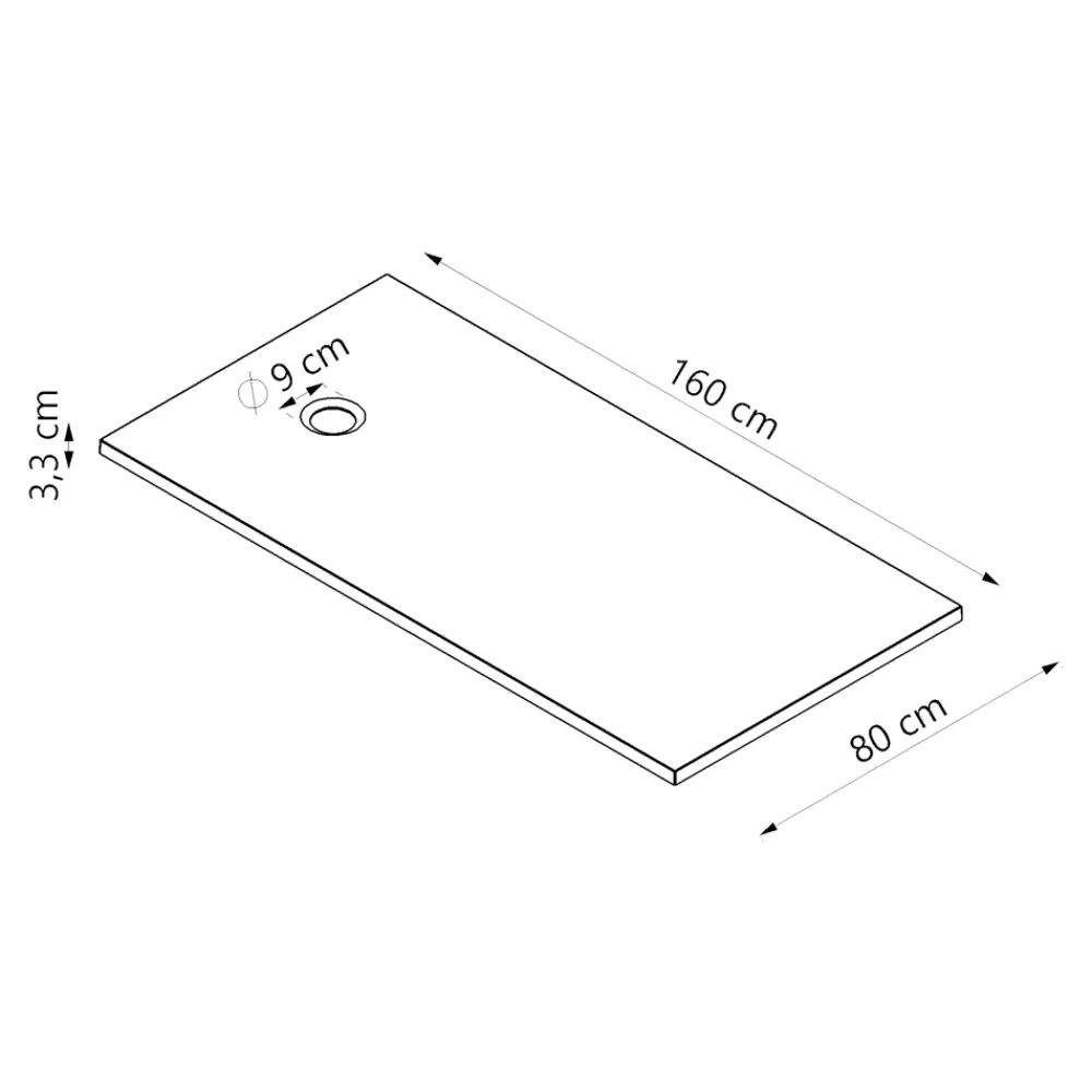 GoodHome Receveur de douche extra-plat l.80 x L.160 cm blanc anti dérapant, Leira