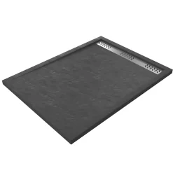 Galedo Receveur de douche extra-plat 90 x 120 cm, acrylique, gris, Pedra
